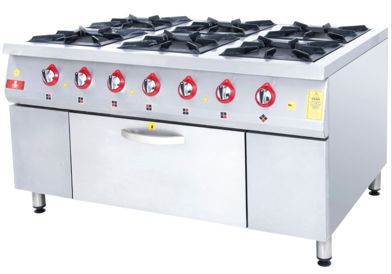RANGE AND OVEN - 6 BURNERS - 150x100 - GAS