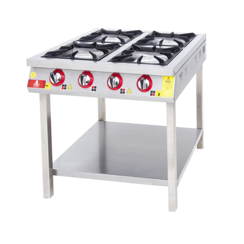 RANGE AND BOTTOM-SHELF - 4 BURNERS - 80x80 - GAS