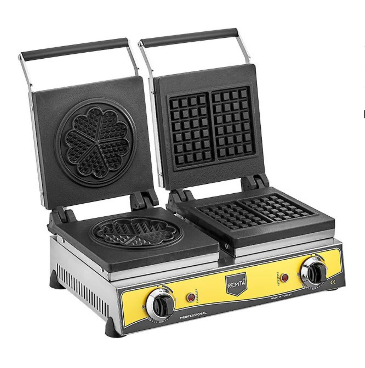Çiftli Kare+Çiçek Model (21 cm Çap) Waffle Makinesi Elektrikli
